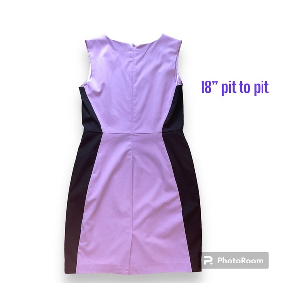 New York & Company Purple and Black Satin Lined Knee Length Dress - Picture 2 of 7